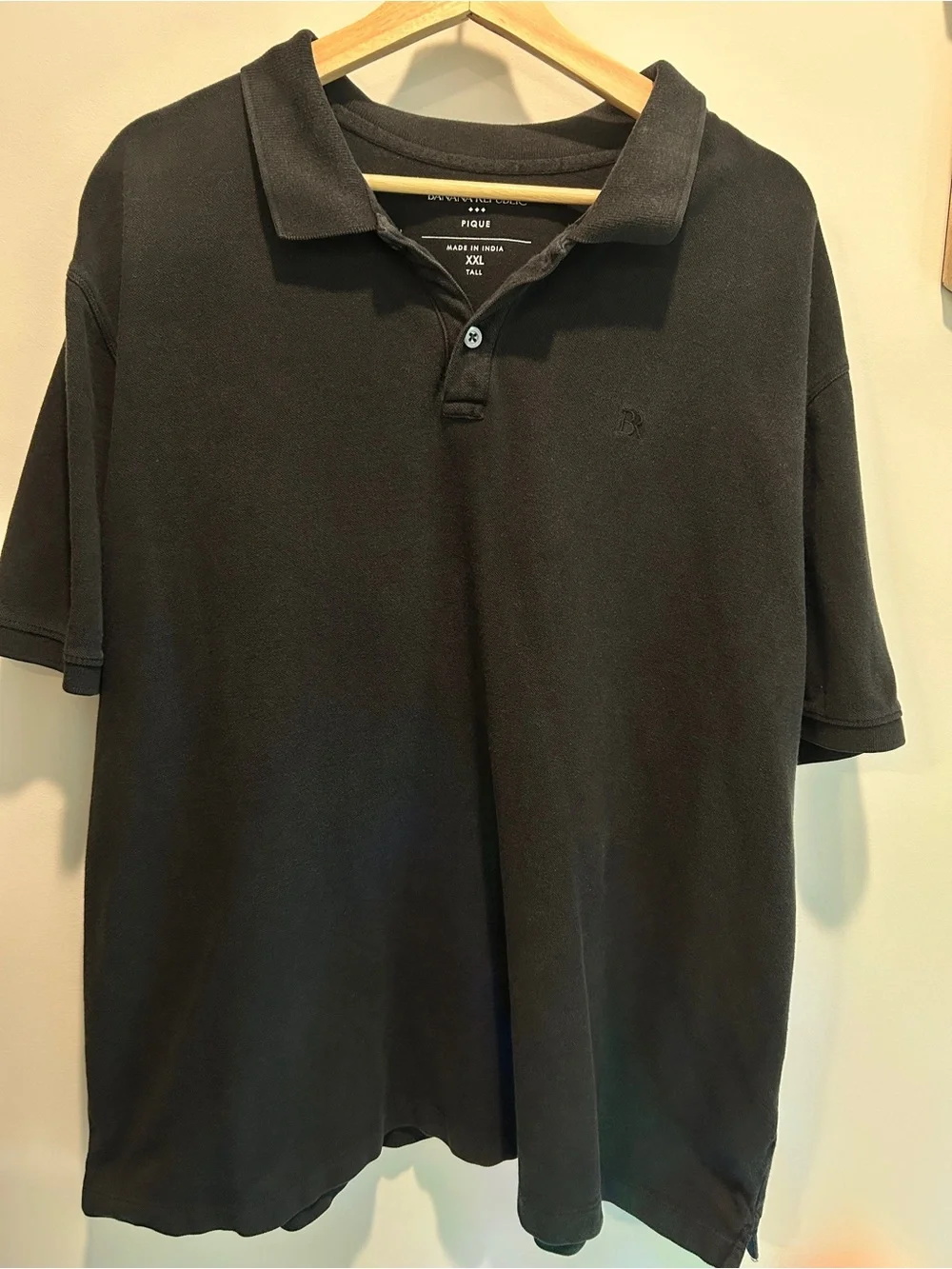 Banana Republic Factory Men’s XXL Tall Black Pique Polo Shirt 2XLT